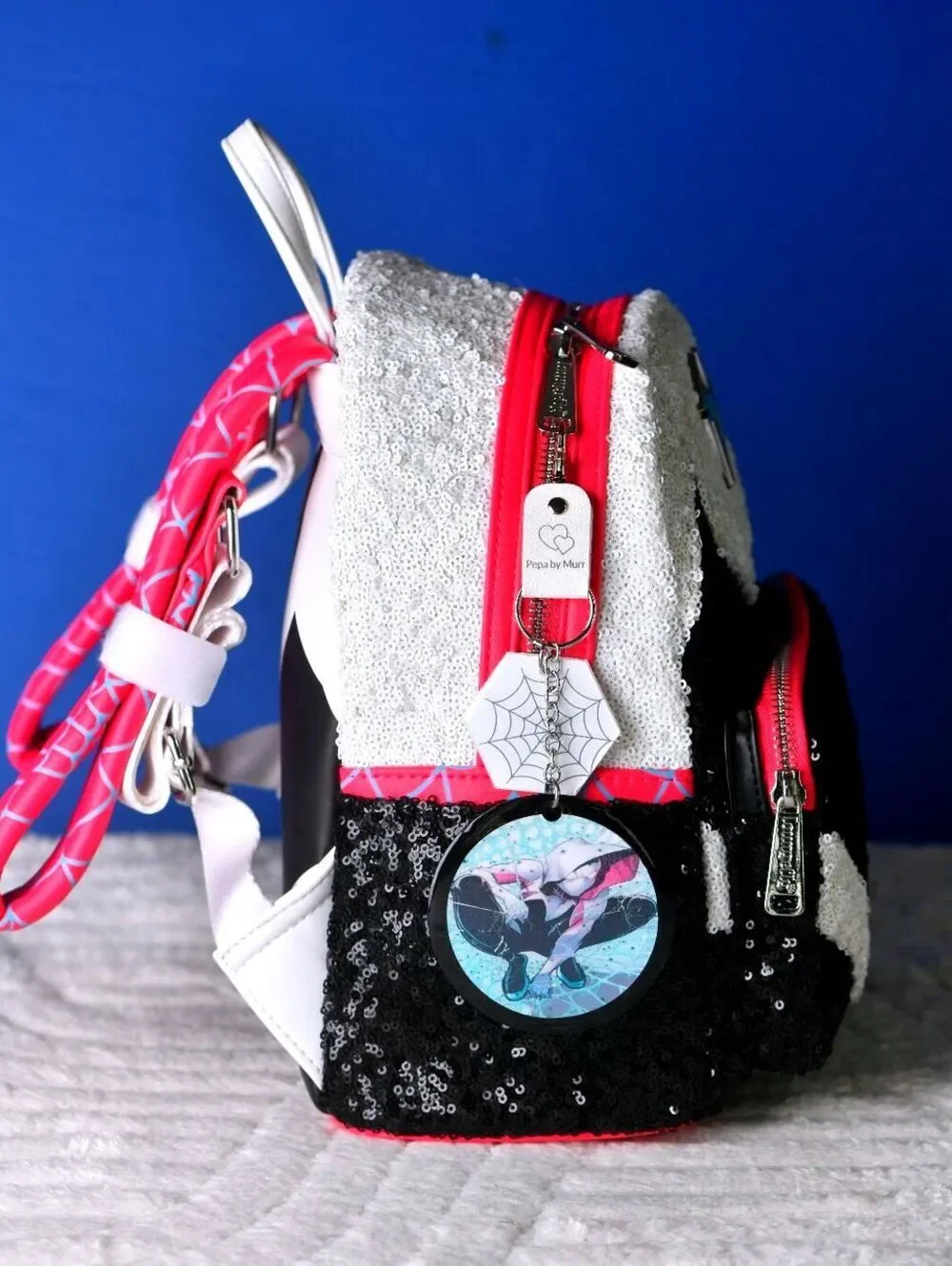 Loungefly Marvel Spider-Gwen Sequin Mini Backpack - NWOT